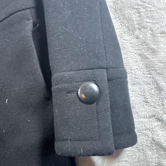 J.CREW Wool Blend Size 0 Womens Large Button Black Long Sleeve Lined Peacoat - Picture 10 of 11